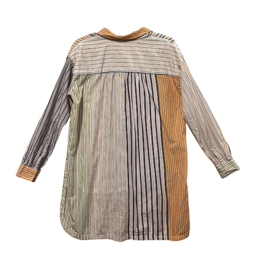 Anthropologie Maeve Alix Stripe Henley Popover Oversized Tunic Size XS Patchwork - Picture 2 of 11